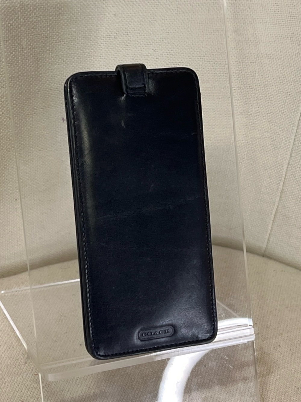 Vintage Coach Black Leather glasses Case